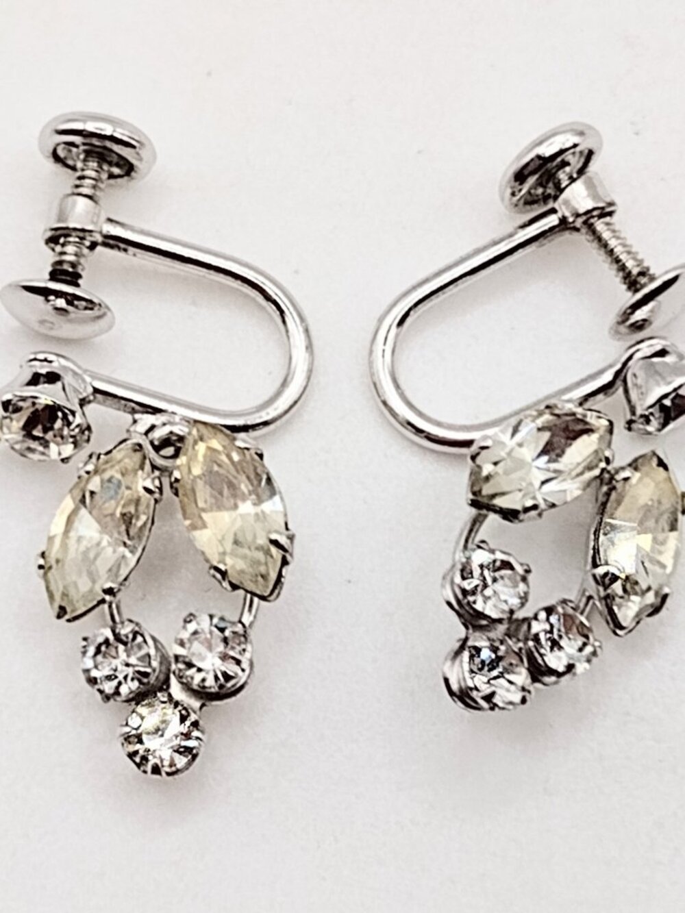 Van Dell Sterling Silver Rhinestone Dangle Earrings 3.3G